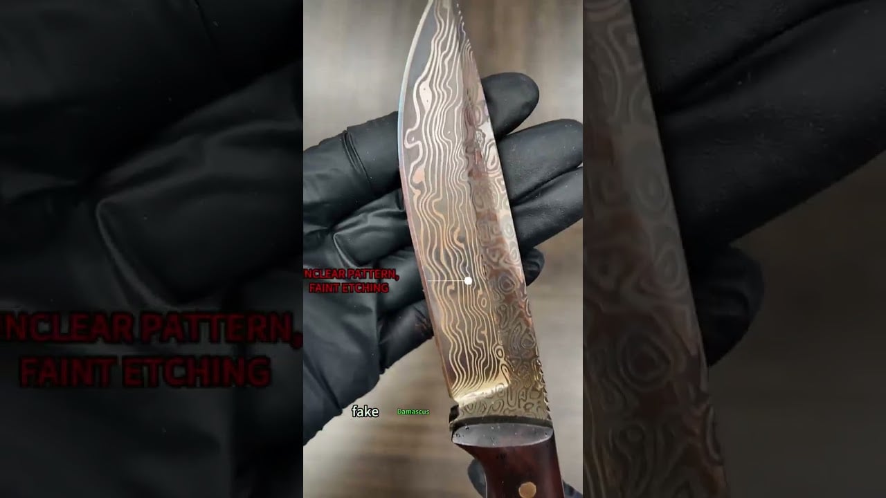 Learn how to identify real & fake damascus steel knives #damascusknives