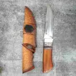 TOSAHWI Handmade M390 Steel Fixed Blade Knife with Desert Handle and Tooth Stone Accent - Image 12