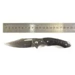 TOSAHWI Handmade Damascus Steel Folding Knife with Textured Purple Ebony Handle - Image 13