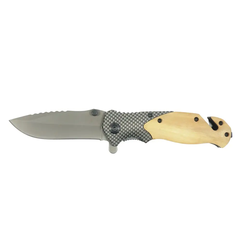 Tosahwi Carbon Fiber Wood Splicing Handle Outdoor Multifunctional EDC Pocket Knife - Image 1