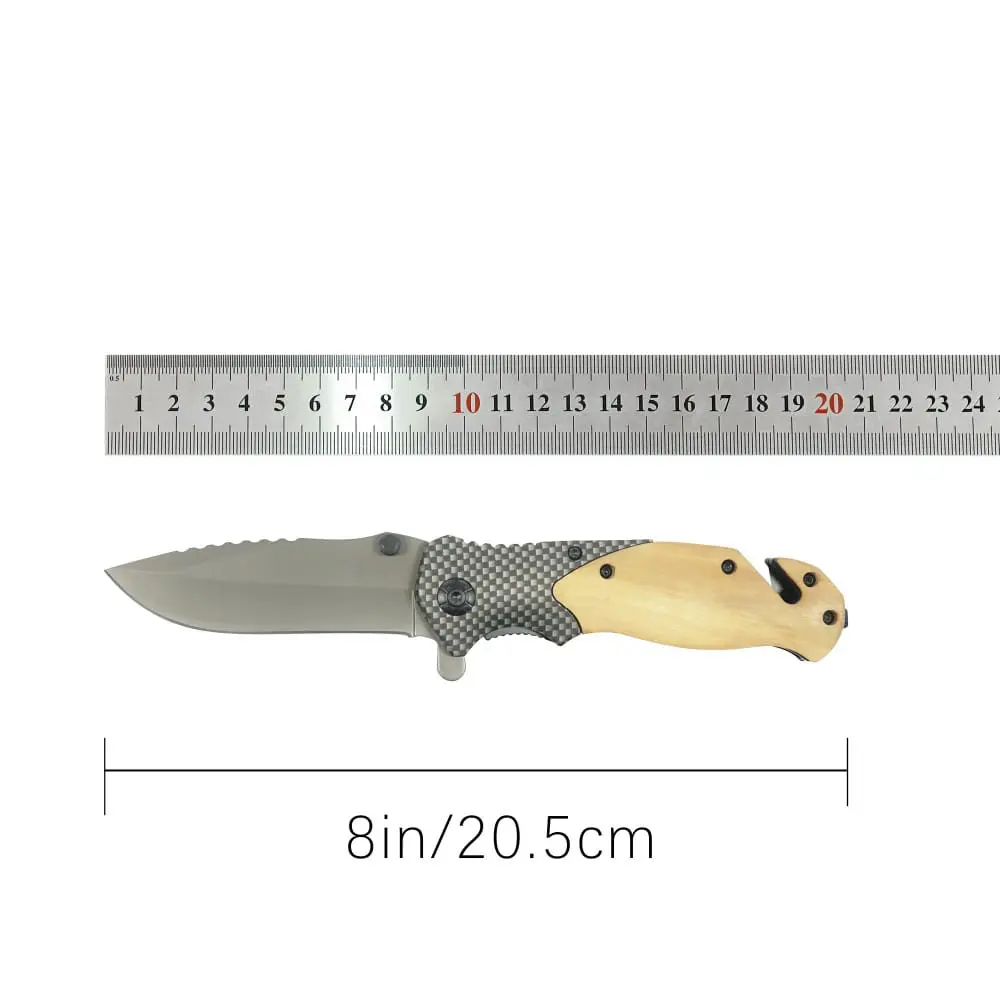 Tosahwi Carbon Fiber Wood Splicing Handle Outdoor Multifunctional EDC Pocket Knife - Image 5