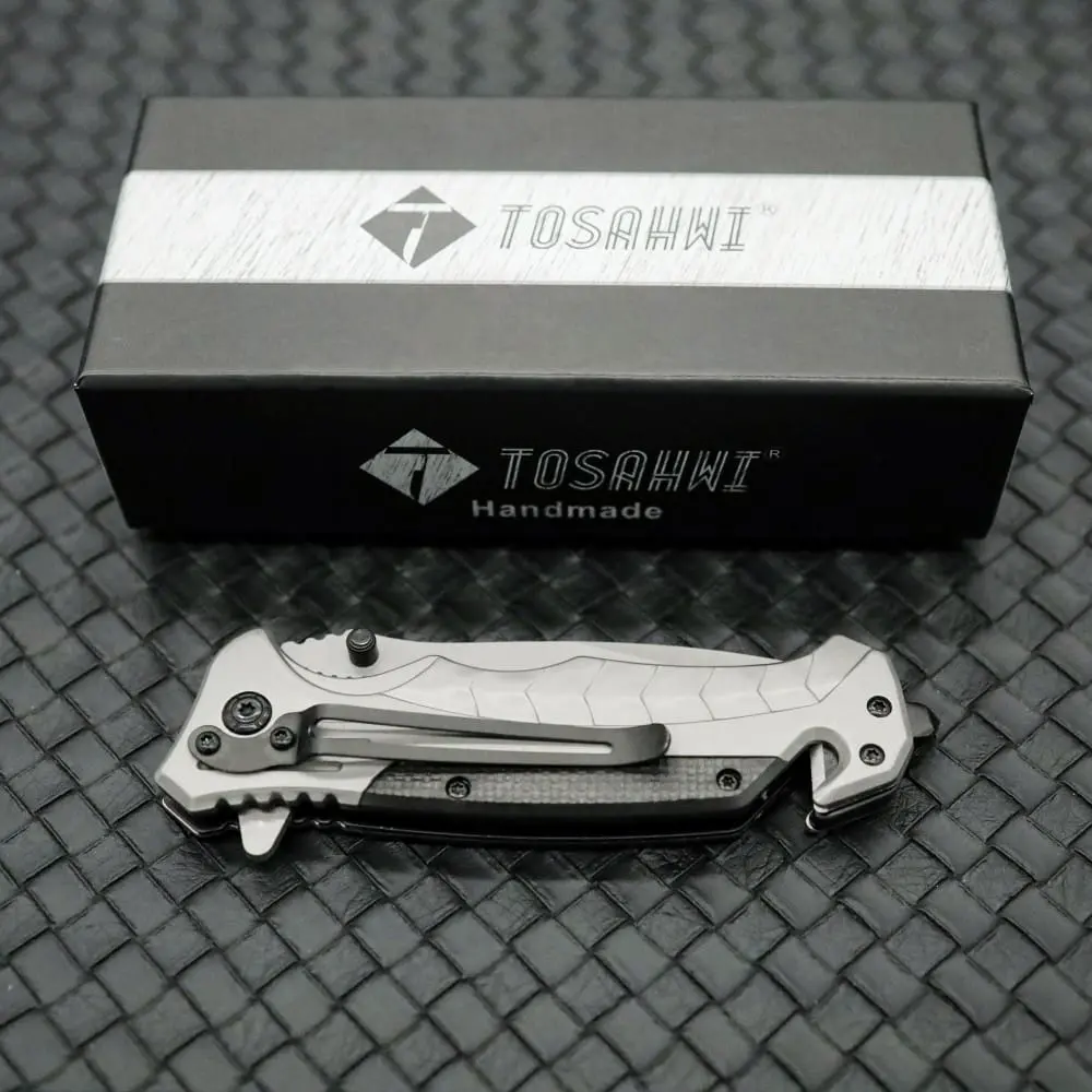 Tosahwi Sliver Titanium Knight Outdoor Folding EDC Pocket Knife - Image 8