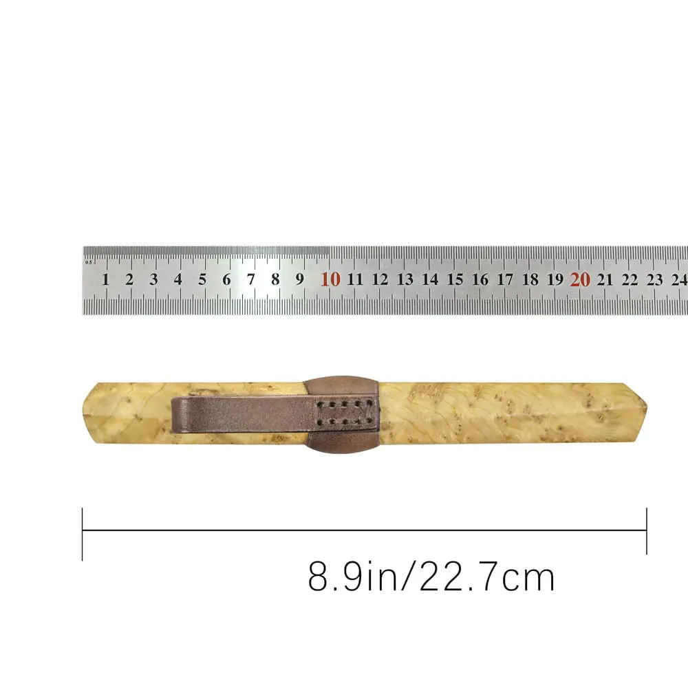 Tosahwi Figured Sycamore Handle Damascus Steel Tanto Knife - Image 8