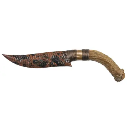 Tosahwi Handmade Mahogany Obsidian Blade Knife With Antler Handle