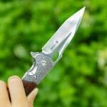TOSAHWI HANDMADE Sandalwood Handle Eagle Eye Folding Knife - Image 11