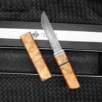 TOSAHWI Handmade Damascus Steel Fixed Blade Knife with White Shadow Wood Handle - Image 11