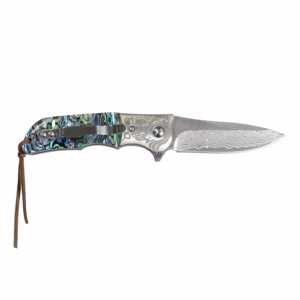 TOSAHWI Handmade Abalone Shells Handle EDC Damascus Steel Pocket Knife