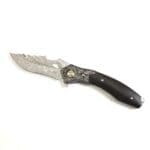 damascus pocket knife with fliper