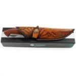 TOSAHWI HANDMADE Sandalwood Handle Trailing Point Fixed Blades Skinning Knife - Image 4