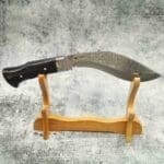 TOSAHWI Handmade Dark Sandalwood Handle Damascus Steel Hunting Kukri Knife - Image 2