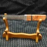 TOSAHWI Handmade Damascus Steel Fixed Blade Knife with White Shadow Wood Handle - Image 3