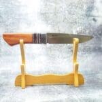 TOSAHWI Handmade M390 Steel Fixed Blade Knife with Desert Handle and Tooth Stone Accent - Image 6