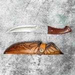 TOSAHWI HANDMADE Sandalwood Handle Trailing Point Fixed Blades Skinning Knife - Image 6