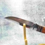 TOSAHWI Handmade M390 Steel Fixed Blade Knife with Desert Handle and Tooth Stone Accent - Image 7