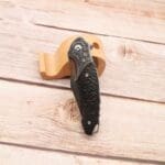 TOSAHWI Handmade Damascus Steel Folding Knife with Textured Purple Ebony Handle - Image 4