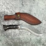 TOSAHWI Handmade Dark Sandalwood Handle Damascus Steel Hunting Kukri Knife - Image 7