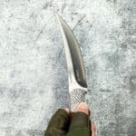 TOSAHWI HANDMADE Sandalwood Handle Trailing Point Fixed Blades Skinning Knife - Image 9