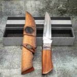 TOSAHWI Handmade M390 Steel Fixed Blade Knife with Desert Handle and Tooth Stone Accent - Image 10