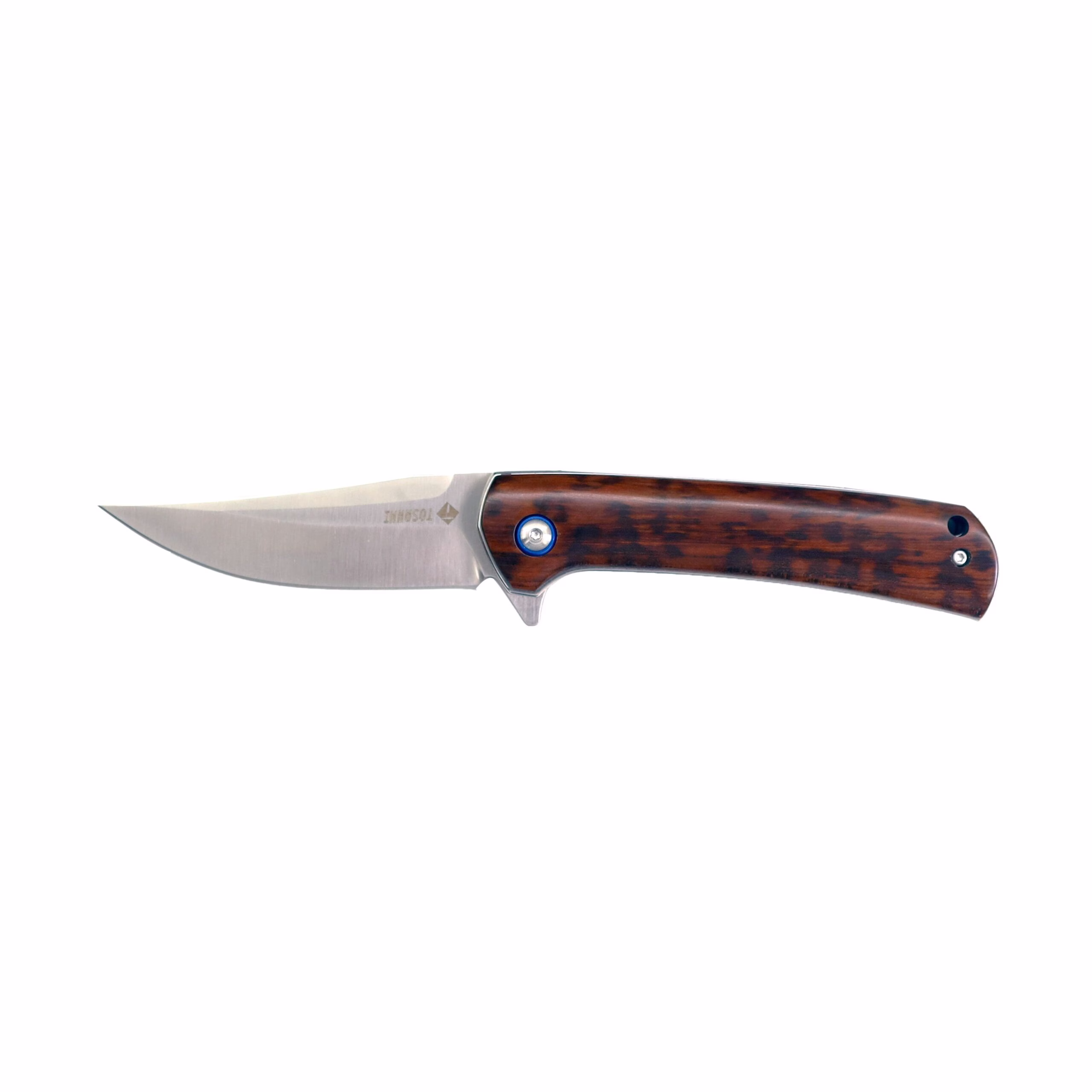 TOSAHWI Handmade DC53 Steel Folding Knife with Snakewood Handle