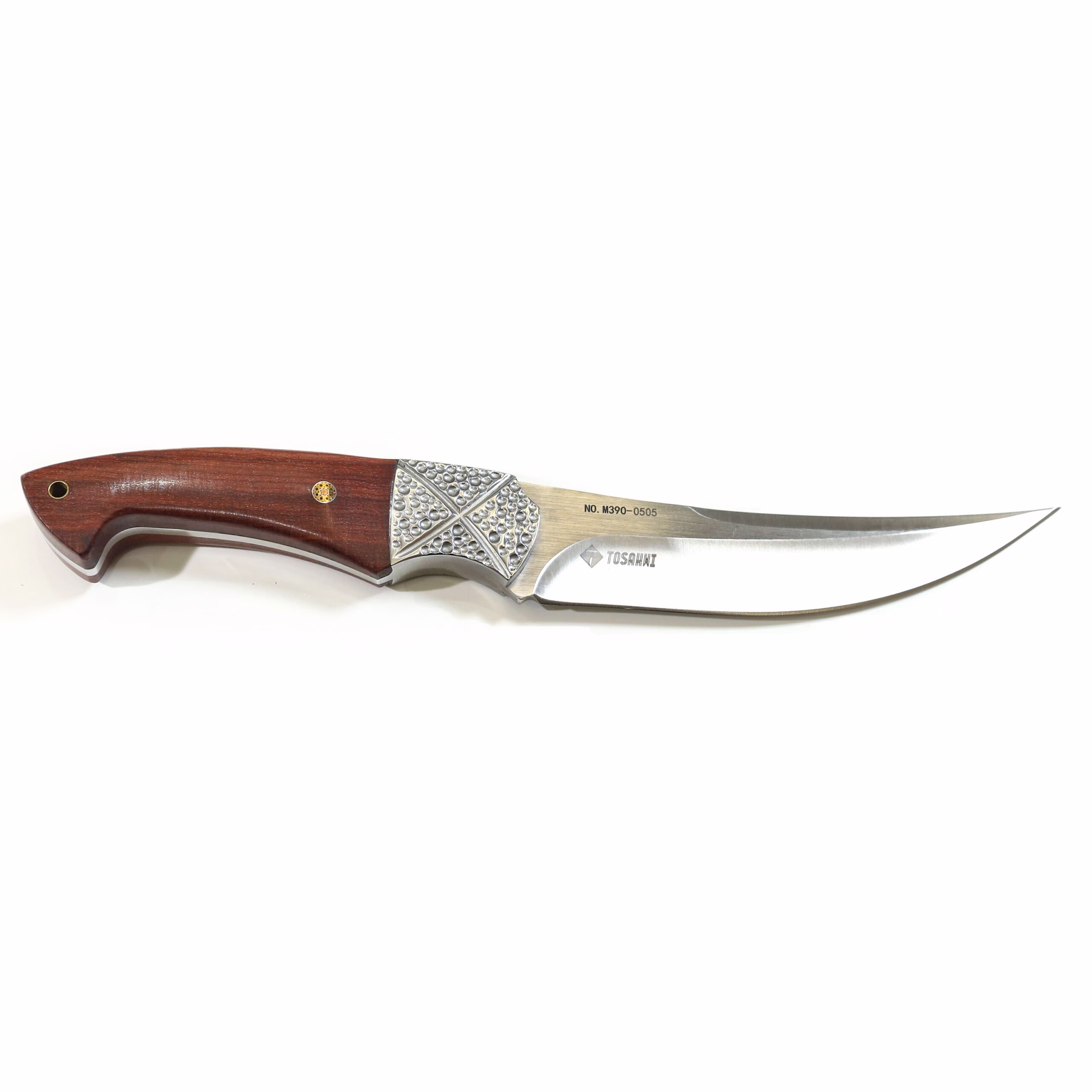 TOSAHWI HANDMADE Sandalwood Handle Trailing Point Fixed Blades Skinning Knife