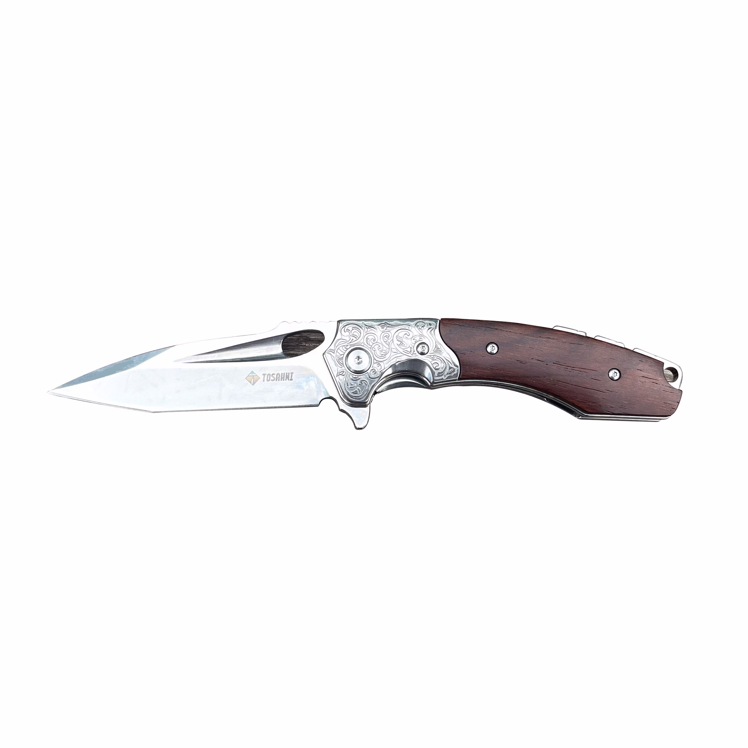 TOSAHWI HANDMADE Sandalwood Handle Eagle Eye Folding Knife