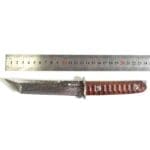 TOSAHWI Handmade Damascus Steel Fixed Blade Knife with Textured Micro-Particle Dalbergia Handle - Image 11