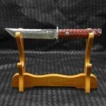 TOSAHWI Handmade Damascus Steel Fixed Blade Knife with Textured Micro-Particle Dalbergia Handle - Image 5