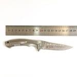 Tosahwi Damascus Steel Carbon Fiber Handle Frame Lock Pocket Knife - Image 3