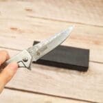 Tosahwi Damascus Steel Carbon Fiber Handle Frame Lock Pocket Knife - Image 5