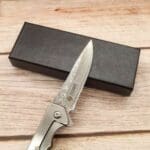 Tosahwi Damascus Steel Carbon Fiber Handle Frame Lock Pocket Knife - Image 7