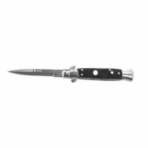 Tosahwi Black Wood Handle Italian Stiletto Switchblade