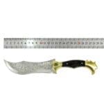 Tosahwi Handmade Vanguard Damascus Curved Bowie Knife with Leather Sheath - Image 8