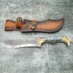 Tosahwi Handmade Abalone Shells Handle Damascus Steel Bowie Knife - Image 3