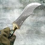 Tosahwi Handmade Abalone Shells Handle Damascus Steel Bowie Knife - Image 6