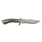 Tosahwi Black Colored Wood Damascus Steel Hunting Knife