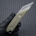 Tosahwi Kiridashi 14C28N Steel Mini Fixed Blade Knife With Green Micarta Handle and Kydex Sheath - Image 8